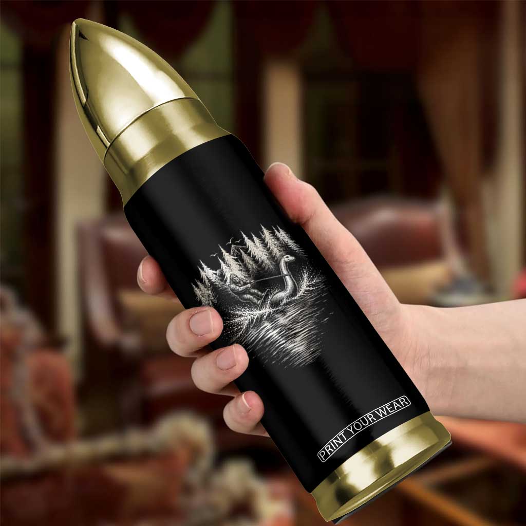 Funny Bigfoot Water Skiing Behind Nessie Bullet Tumbler Cryptid Lover