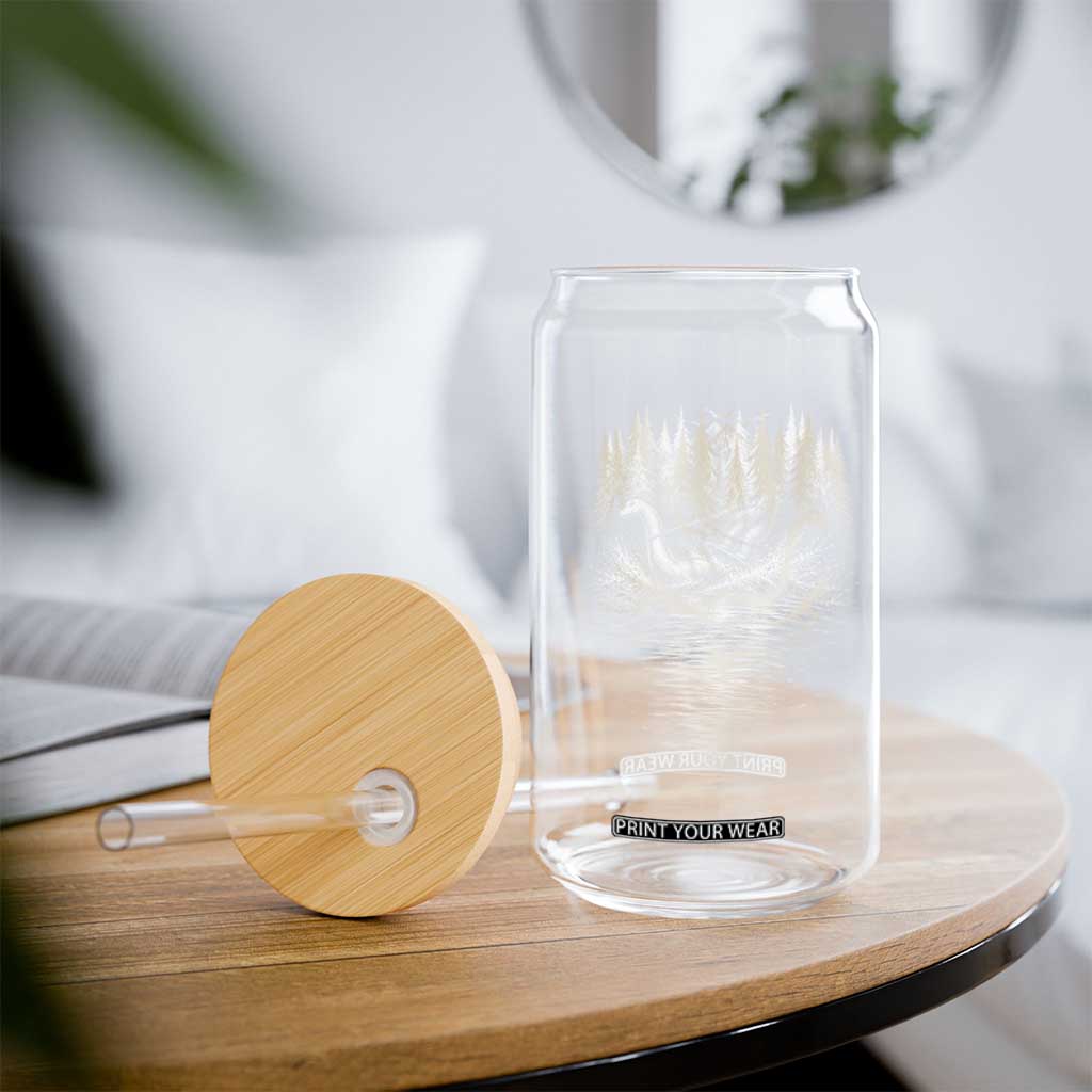 Funny Bigfoot Water Skiing Behind Nessie Glass Can Cryptid Lover