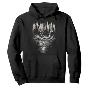Funny Bigfoot Water Skiing Behind Nessie Hoodie Cryptid Lover