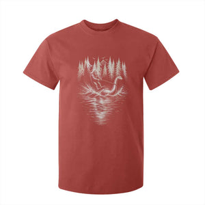 Funny Bigfoot Water Skiing Behind Nessie T Shirt For Kid Cryptid Lover