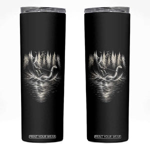 Funny Bigfoot Water Skiing Behind Nessie Skinny Tumbler Cryptid Lover