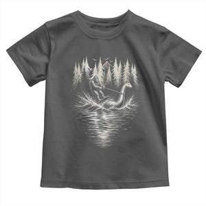 Funny Bigfoot Water Skiing Behind Nessie Toddler T Shirt Cryptid Lover