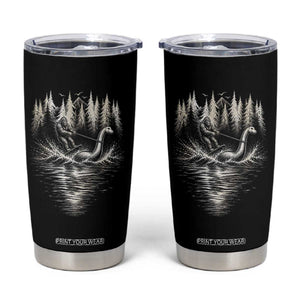 Funny Bigfoot Water Skiing Behind Nessie Tumbler Cup Cryptid Lover