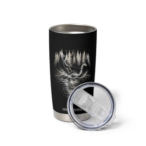 Funny Bigfoot Water Skiing Behind Nessie Tumbler Cup Cryptid Lover