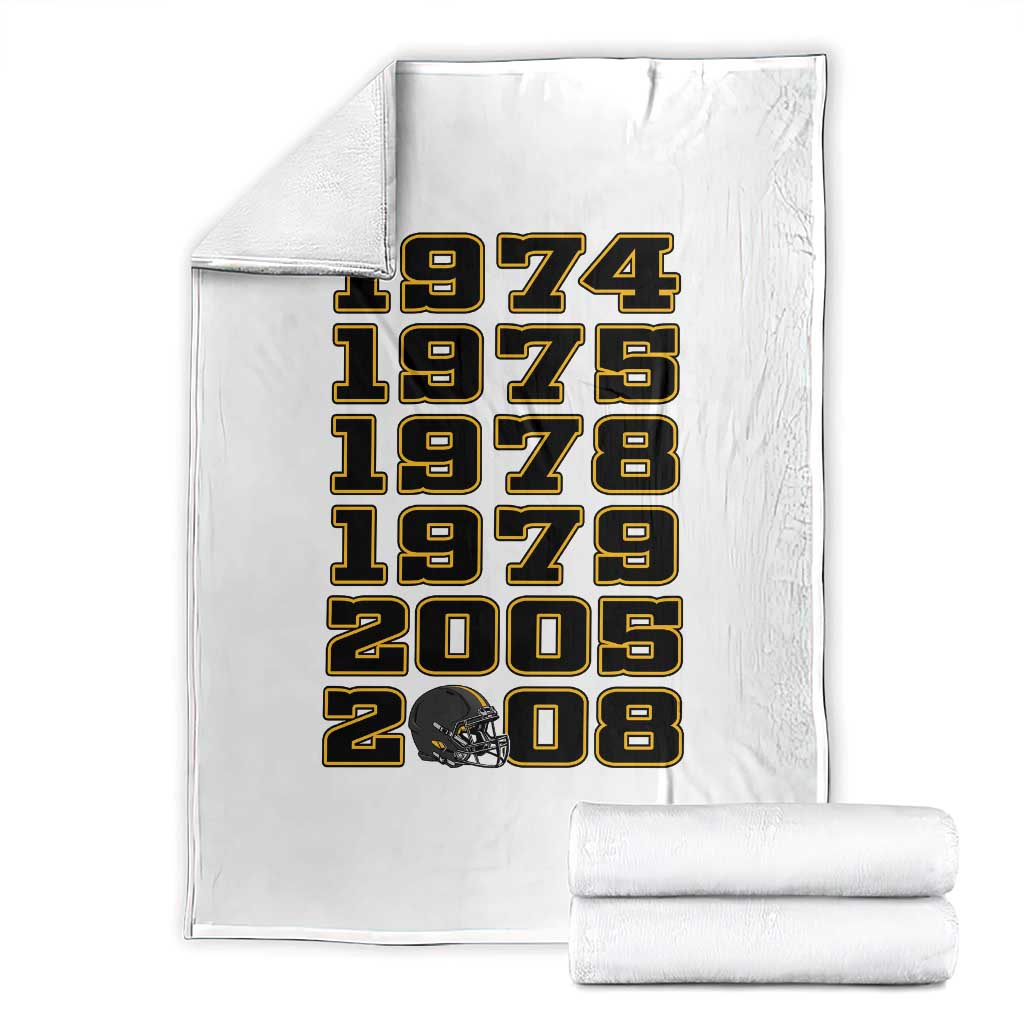 Six Historic Championship Seasons Throw Blanket Vintage Football Fan Graphic
