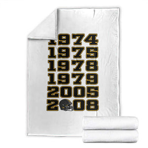 Six Historic Championship Seasons Throw Blanket Vintage Football Fan Graphic