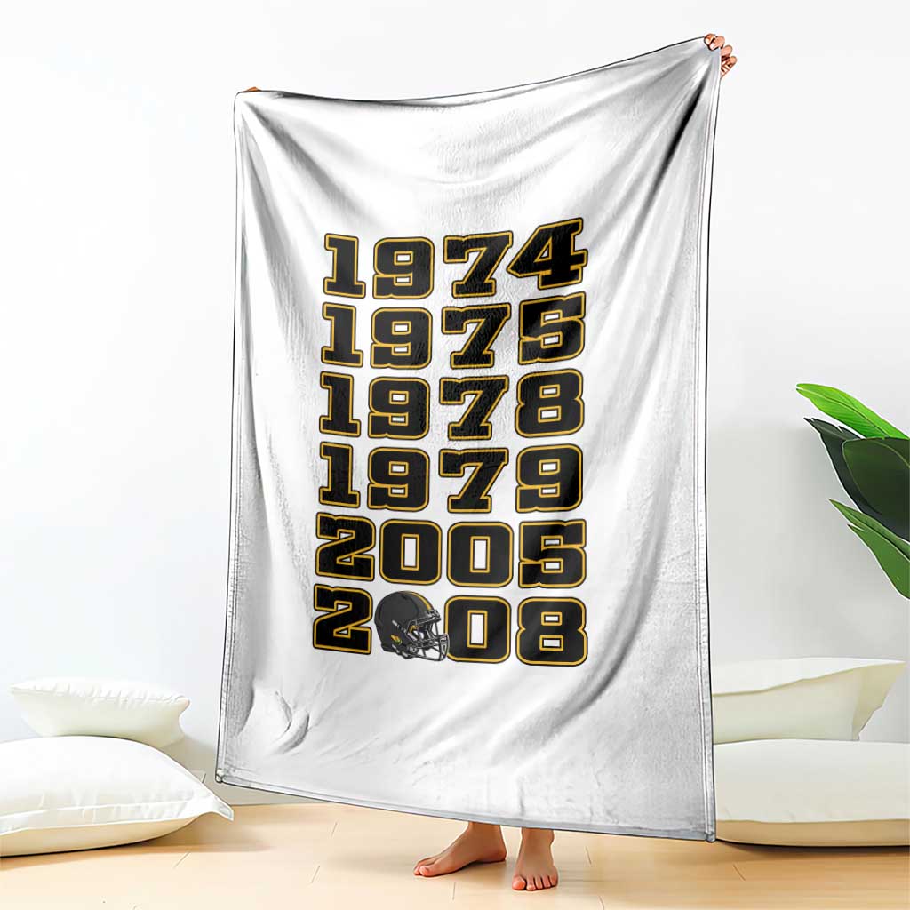 Six Historic Championship Seasons Throw Blanket Vintage Football Fan Graphic