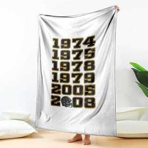 Six Historic Championship Seasons Throw Blanket Vintage Football Fan Graphic