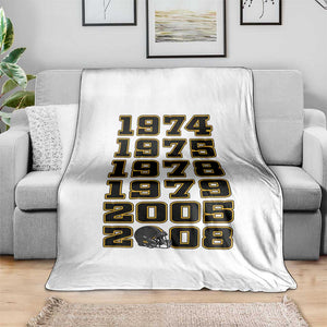 Six Historic Championship Seasons Throw Blanket Vintage Football Fan Graphic