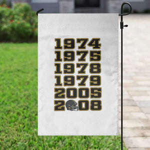 Six Historic Championship Seasons Garden Flag Vintage Football Fan Graphic