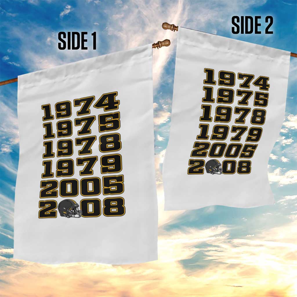 Six Historic Championship Seasons Garden Flag Vintage Football Fan Graphic