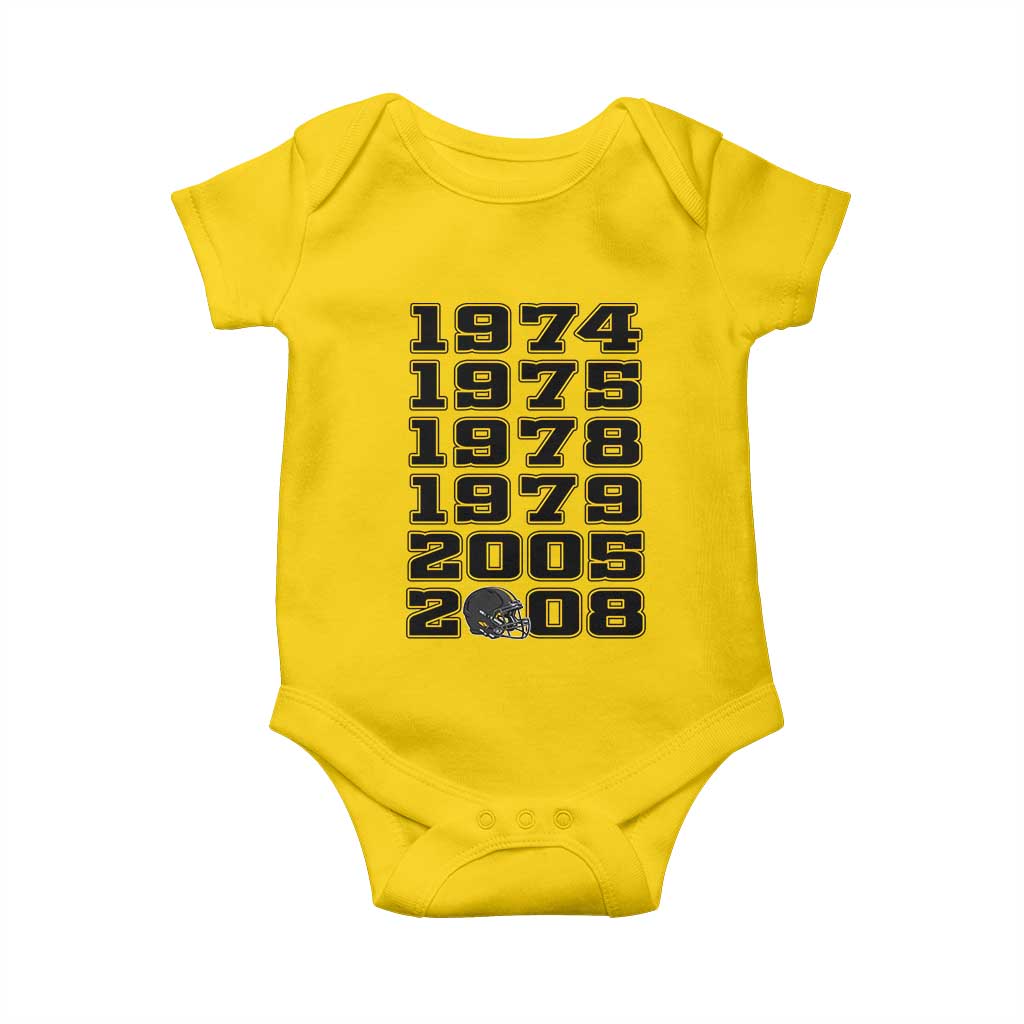 Six Historic Championship Seasons Baby Onesie Vintage Football Fan Graphic