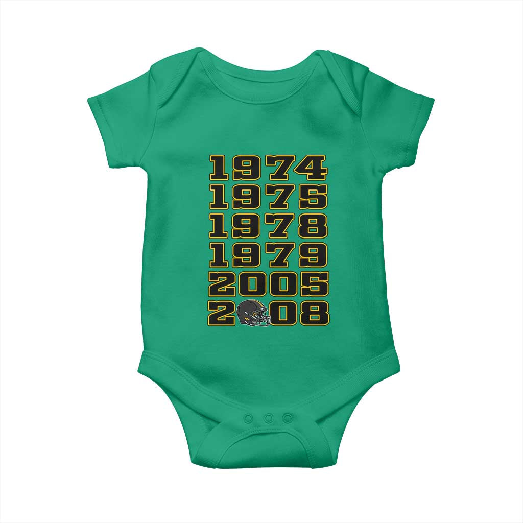 Six Historic Championship Seasons Baby Onesie Vintage Football Fan Graphic