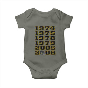 Six Historic Championship Seasons Baby Onesie Vintage Football Fan Graphic