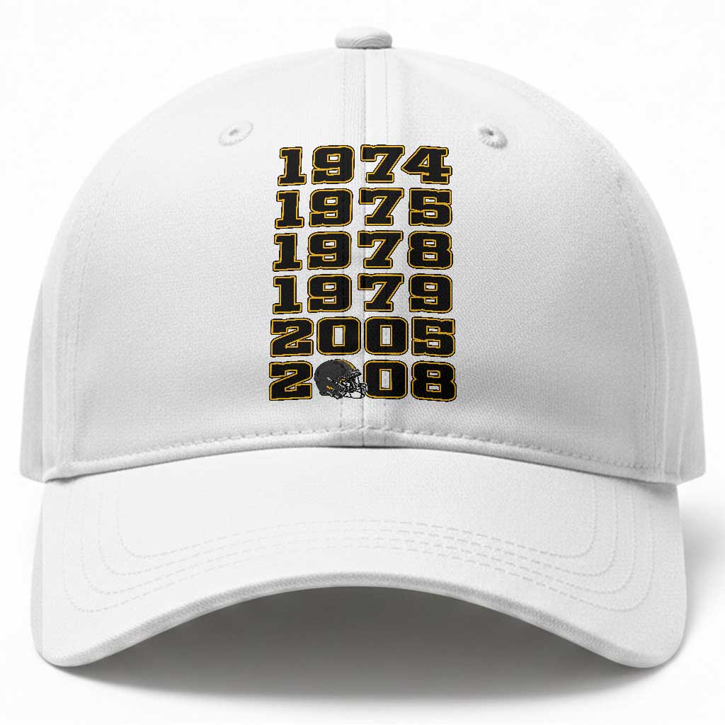Six Historic Championship Seasons Baseball Cap Vintage Football Fan Graphic