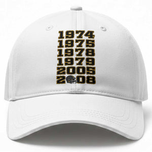 Six Historic Championship Seasons Baseball Cap Vintage Football Fan Graphic