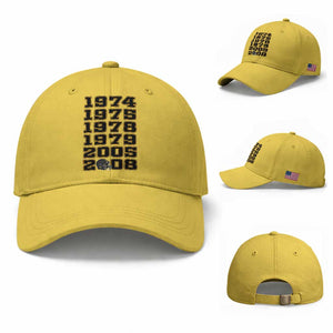 Six Historic Championship Seasons Baseball Cap Vintage Football Fan Graphic