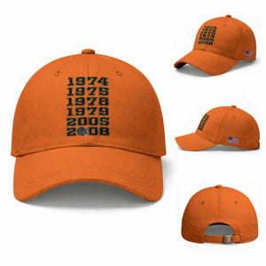 Six Historic Championship Seasons Baseball Cap Vintage Football Fan Graphic