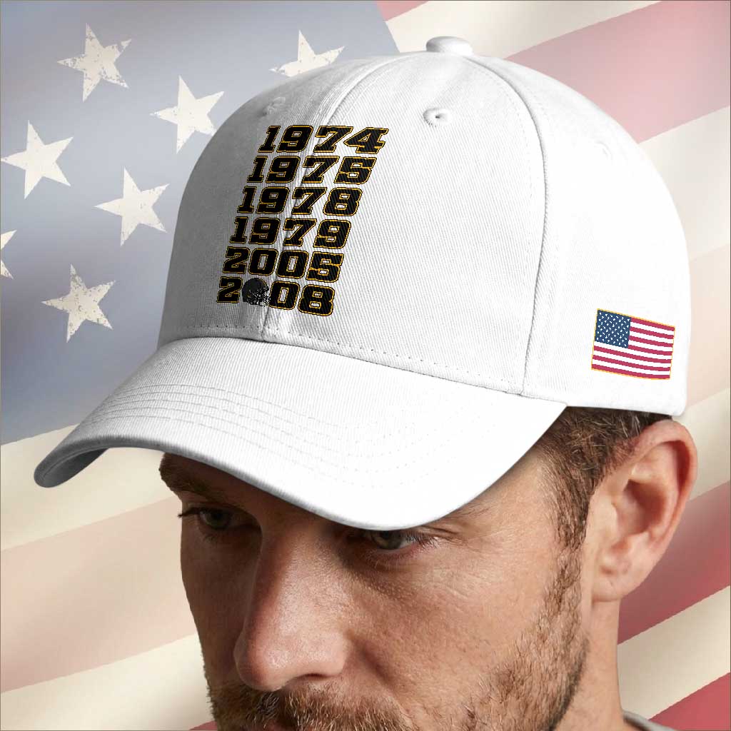 Six Historic Championship Seasons Baseball Cap Vintage Football Fan Graphic