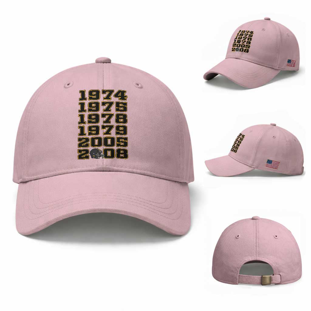 Six Historic Championship Seasons Baseball Cap Vintage Football Fan Graphic
