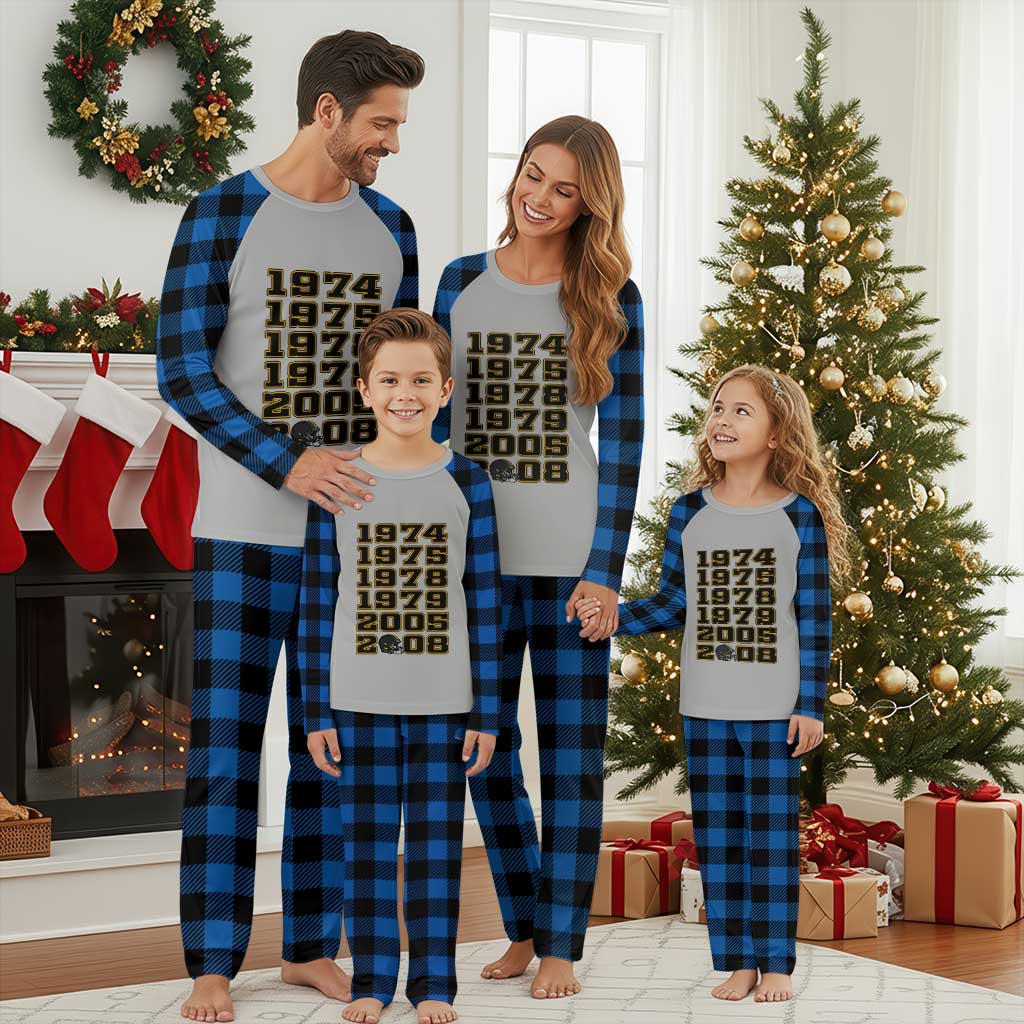 Six Historic Championship Seasons Plaid Pajama Set Vintage Football Fan Graphic