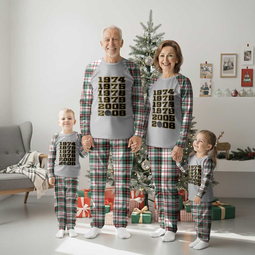 Six Historic Championship Seasons Plaid Pajama Set Vintage Football Fan Graphic