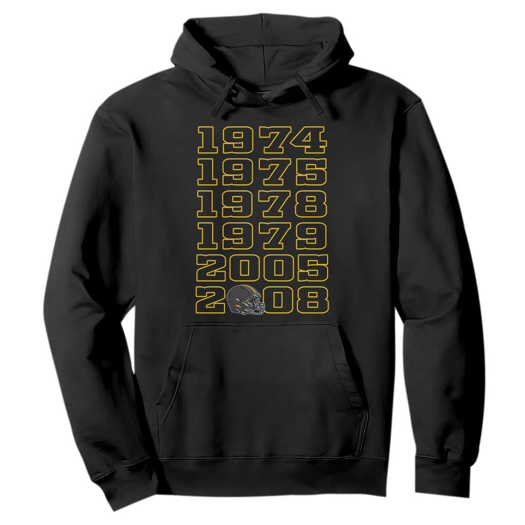 Six Historic Championship Seasons Hoodie Vintage Football Fan Graphic