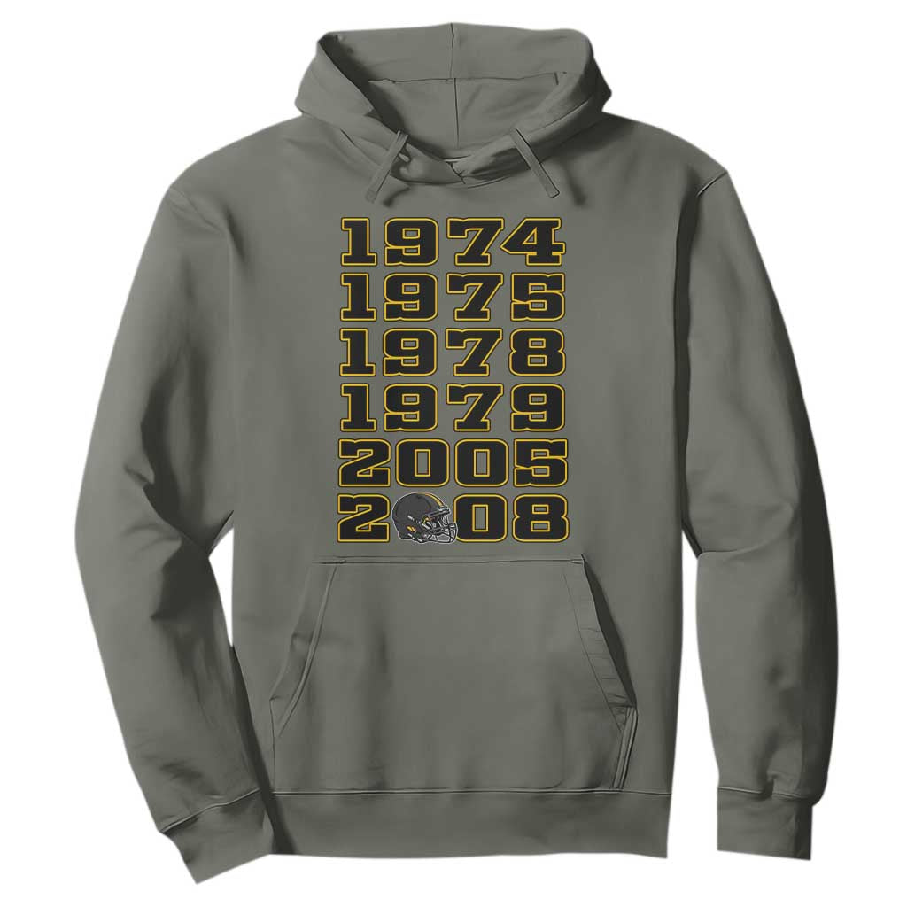 Six Historic Championship Seasons Hoodie Vintage Football Fan Graphic