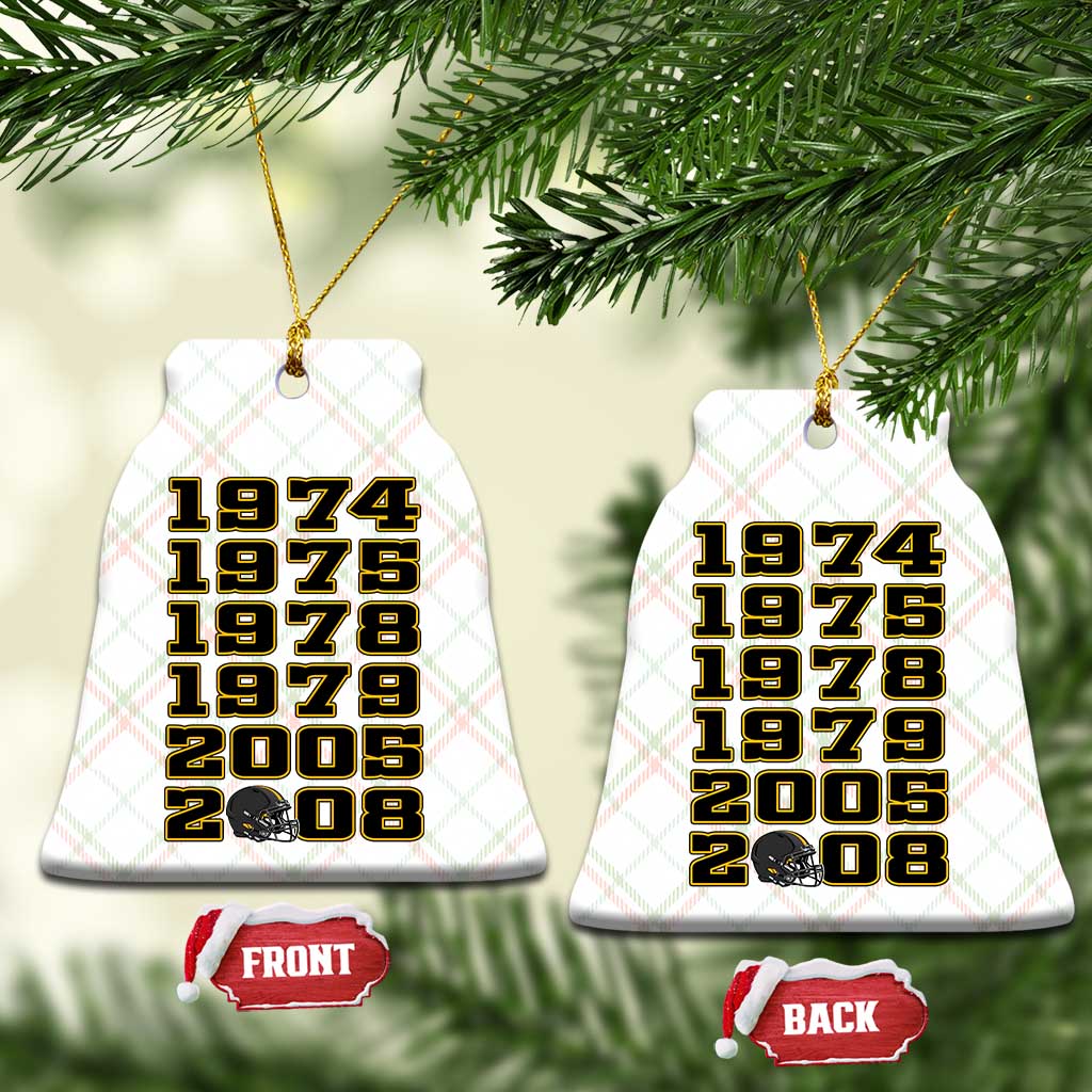 Six Historic Championship Seasons Ceramic Ornament Vintage Football Fan Graphic