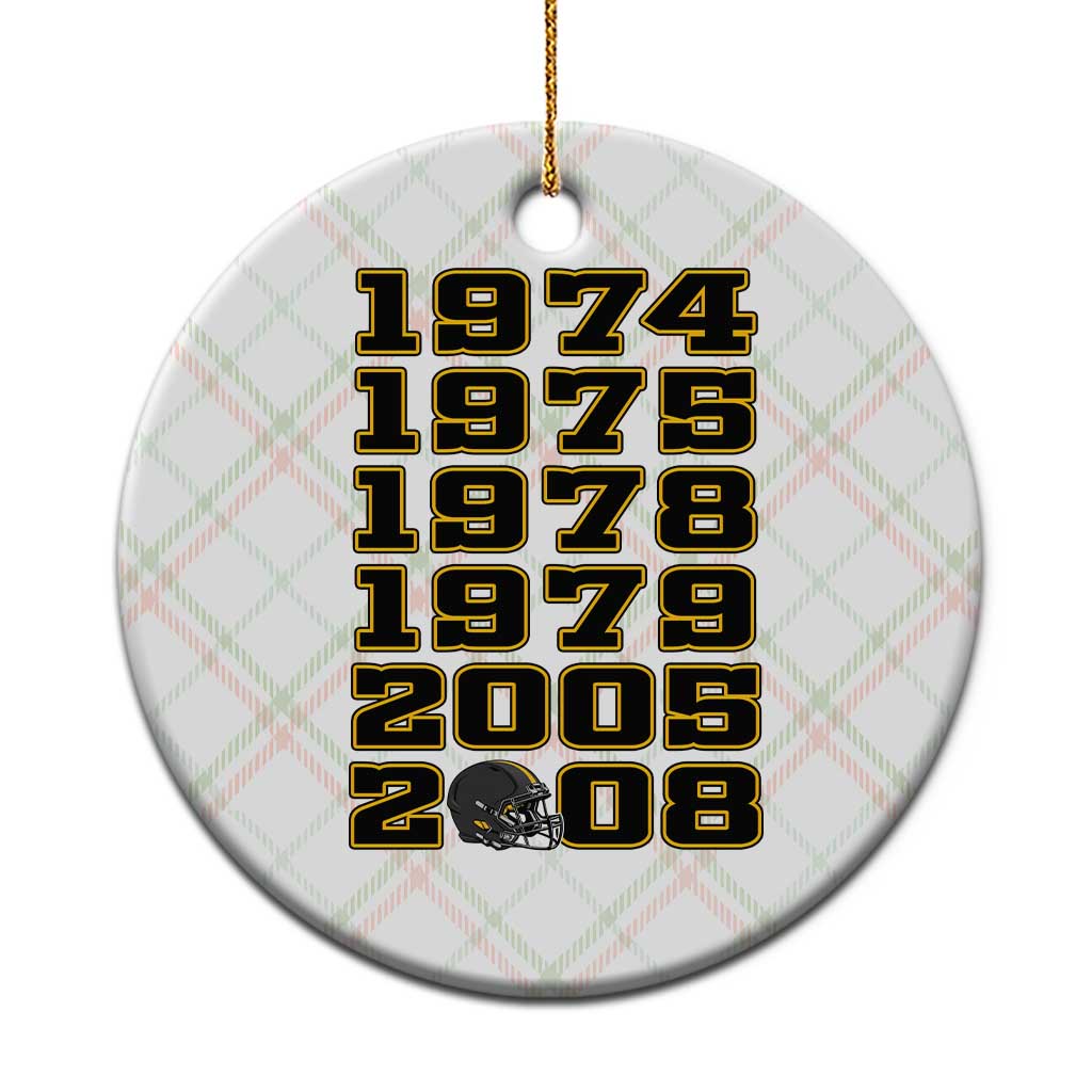 Six Historic Championship Seasons Ceramic Ornament Vintage Football Fan Graphic