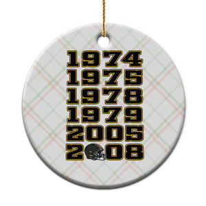 Six Historic Championship Seasons Ceramic Ornament Vintage Football Fan Graphic