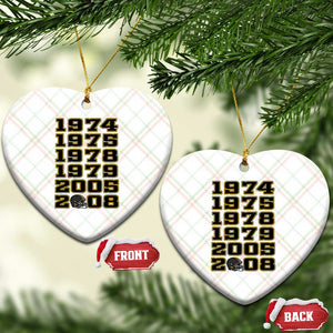 Six Historic Championship Seasons Ceramic Ornament Vintage Football Fan Graphic