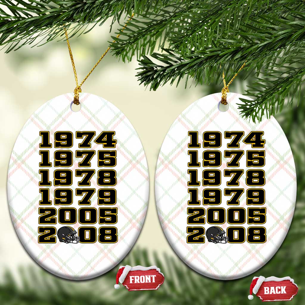 Six Historic Championship Seasons Ceramic Ornament Vintage Football Fan Graphic