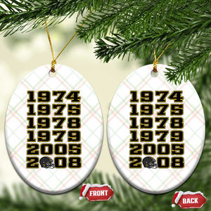 Six Historic Championship Seasons Ceramic Ornament Vintage Football Fan Graphic