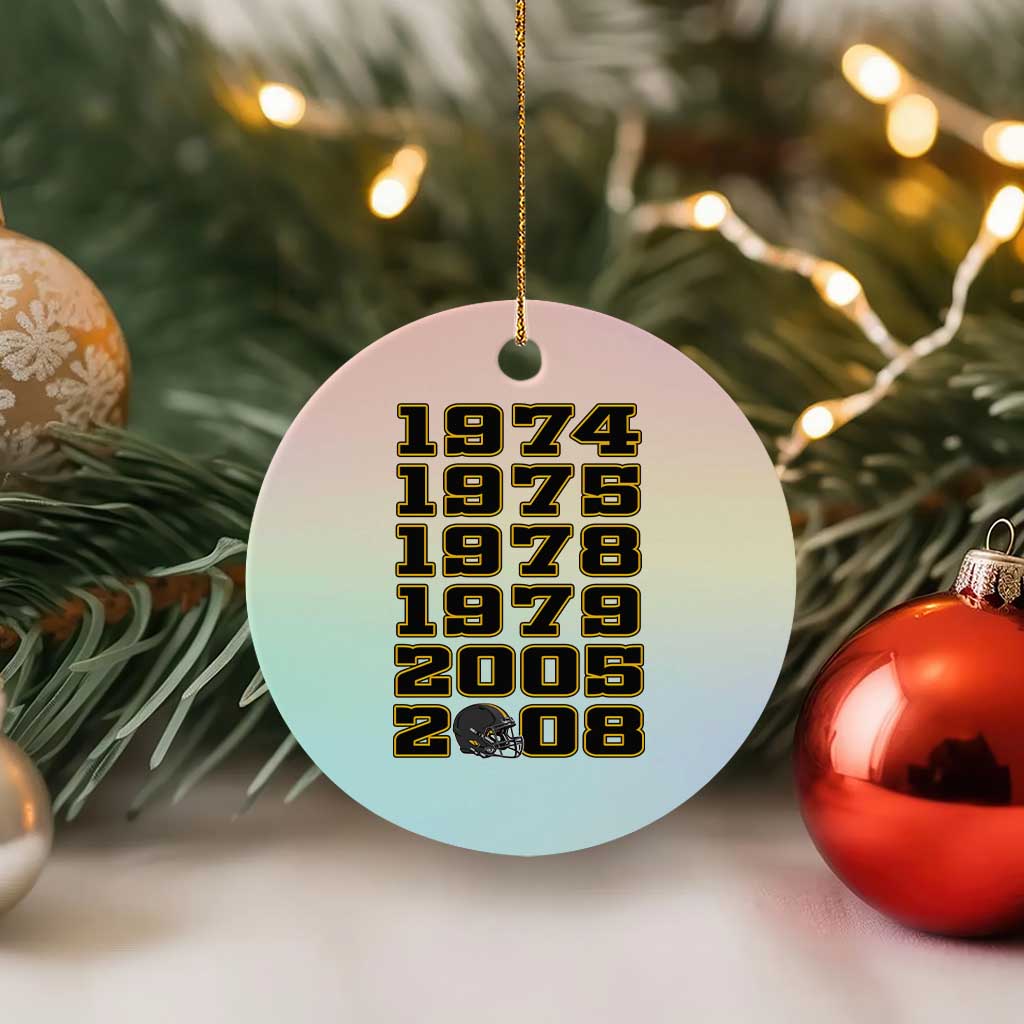 Six Historic Championship Seasons Ceramic Ornament Vintage Football Fan Graphic