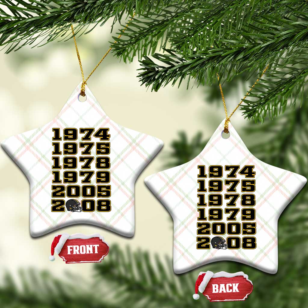 Six Historic Championship Seasons Ceramic Ornament Vintage Football Fan Graphic