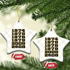 Six Historic Championship Seasons Ceramic Ornament Vintage Football Fan Graphic