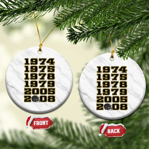 Six Historic Championship Seasons Ceramic Ornament Vintage Football Fan Graphic