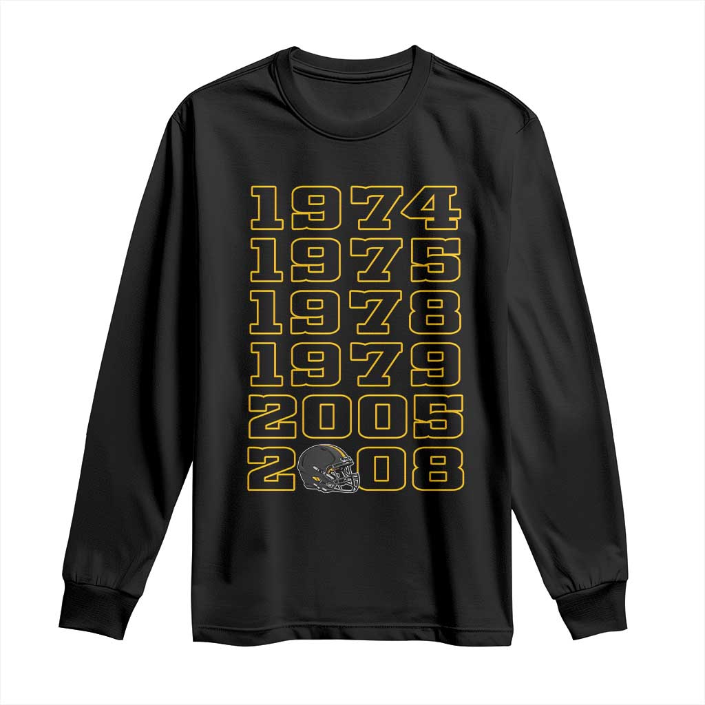 Six Historic Championship Seasons Long Sleeve Shirt Vintage Football Fan Graphic