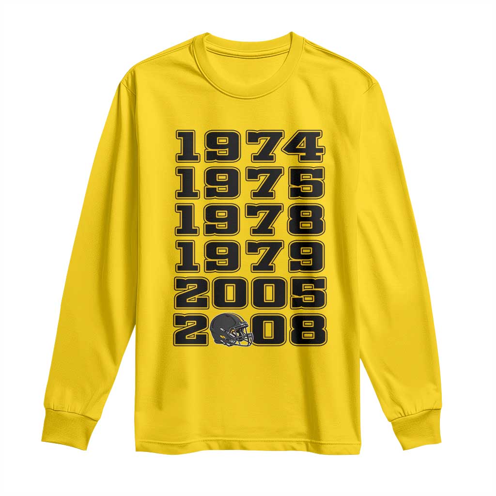 Six Historic Championship Seasons Long Sleeve Shirt Vintage Football Fan Graphic