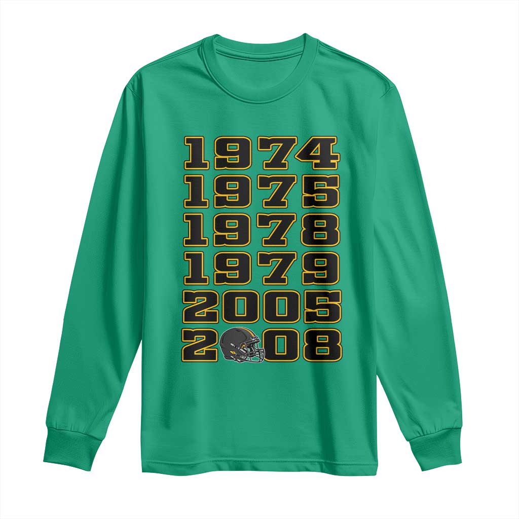 Six Historic Championship Seasons Long Sleeve Shirt Vintage Football Fan Graphic