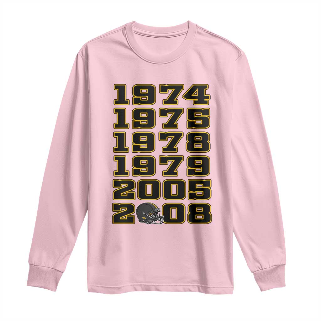 Six Historic Championship Seasons Long Sleeve Shirt Vintage Football Fan Graphic