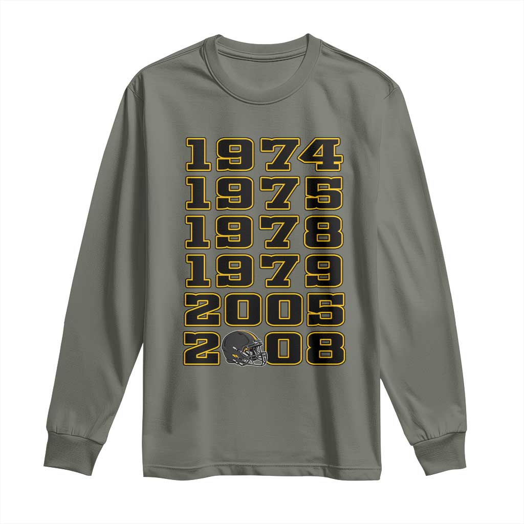 Six Historic Championship Seasons Long Sleeve Shirt Vintage Football Fan Graphic