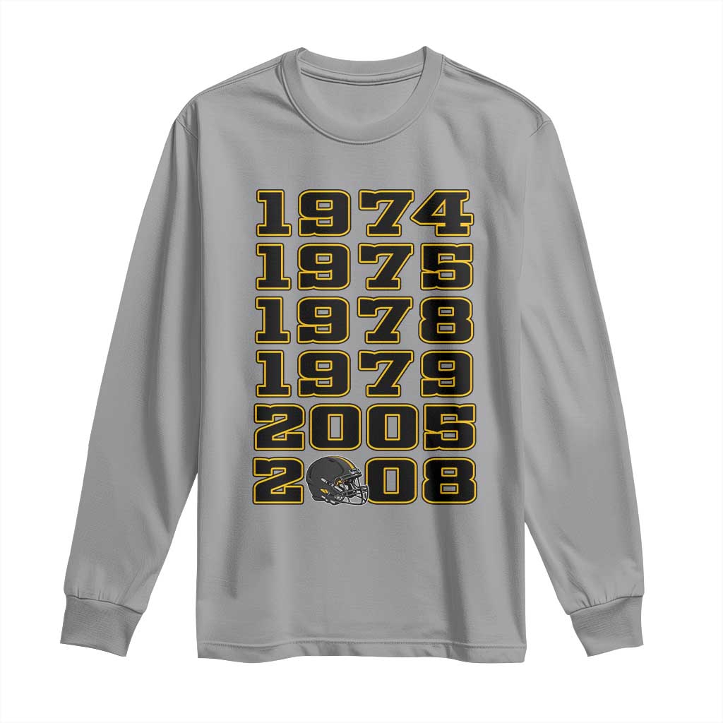 Six Historic Championship Seasons Long Sleeve Shirt Vintage Football Fan Graphic