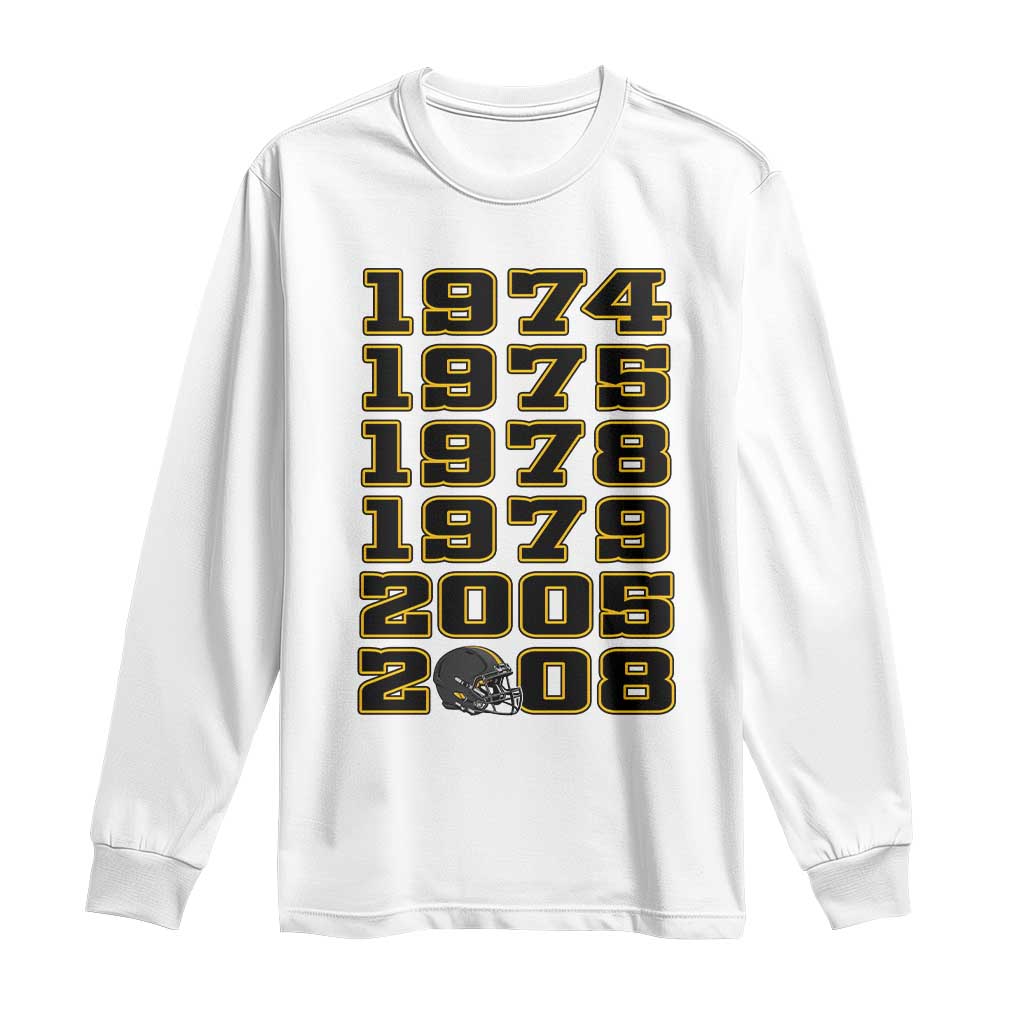 Six Historic Championship Seasons Long Sleeve Shirt Vintage Football Fan Graphic