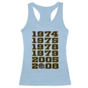Six Historic Championship Seasons Racerback Tank Top Vintage Football Fan Graphic