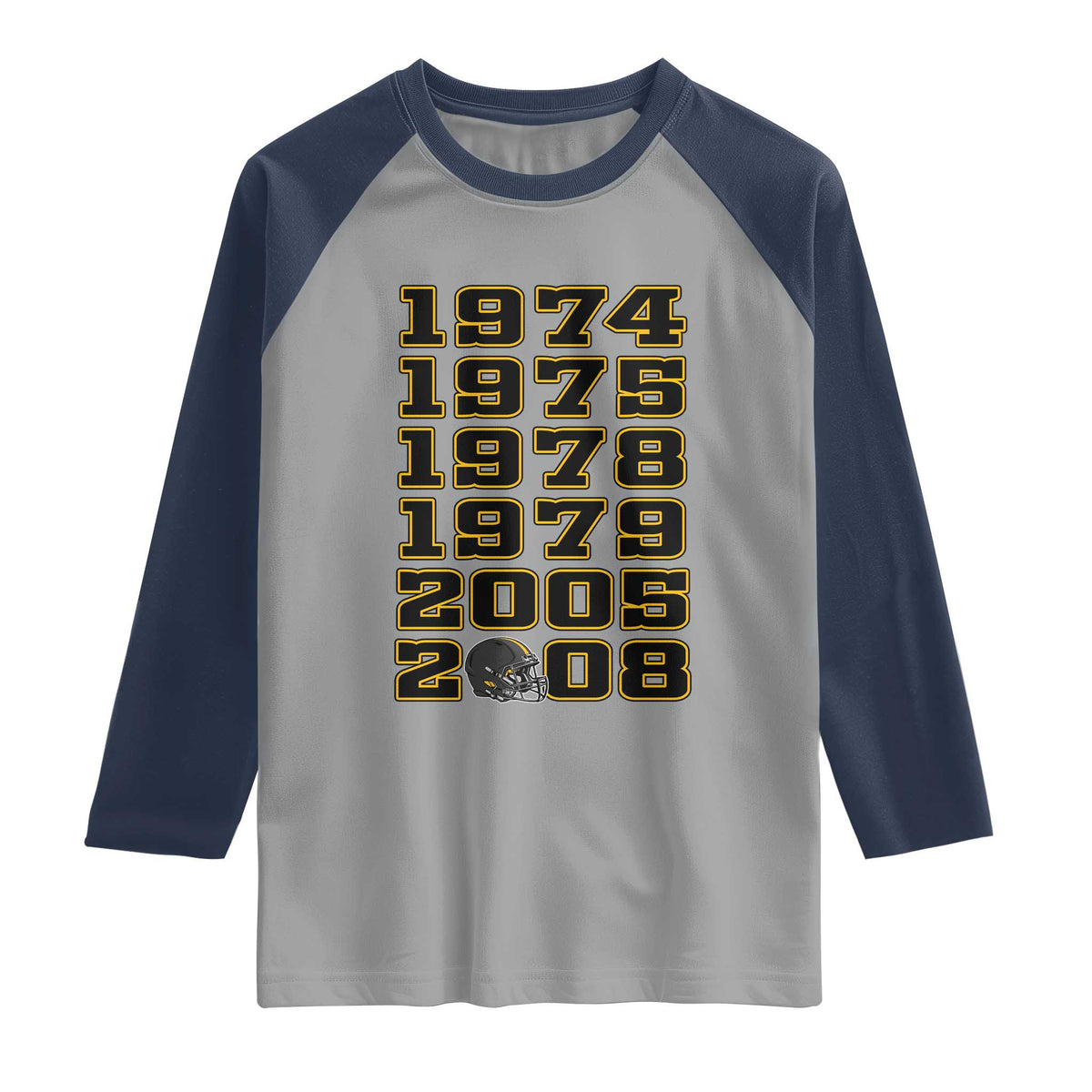 Six Historic Championship Seasons Raglan Shirt Vintage Football Fan Graphic
