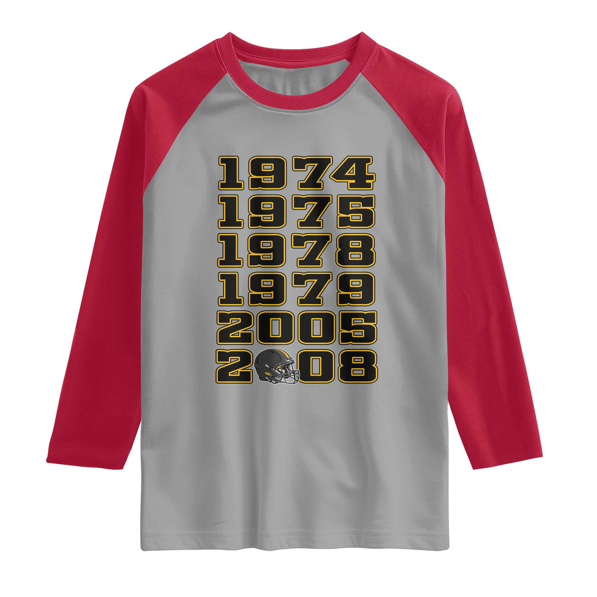 Six Historic Championship Seasons Raglan Shirt Vintage Football Fan Graphic