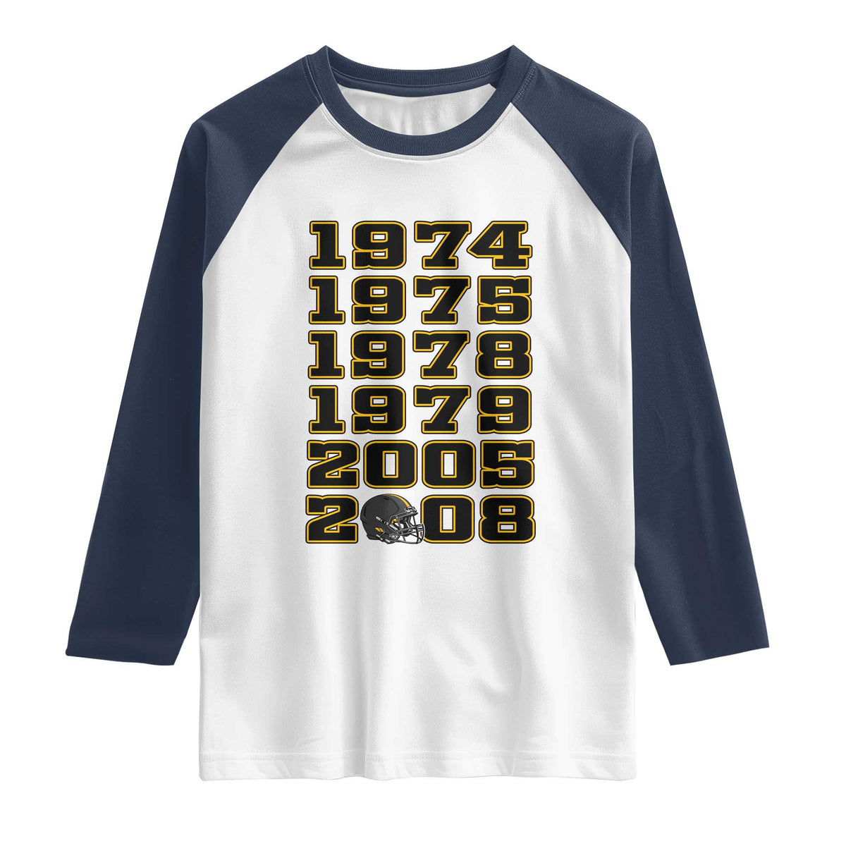 Six Historic Championship Seasons Raglan Shirt Vintage Football Fan Graphic