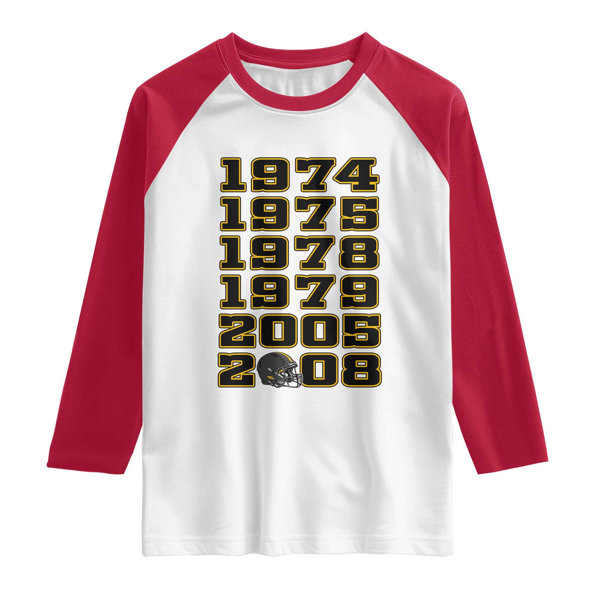Six Historic Championship Seasons Raglan Shirt Vintage Football Fan Graphic